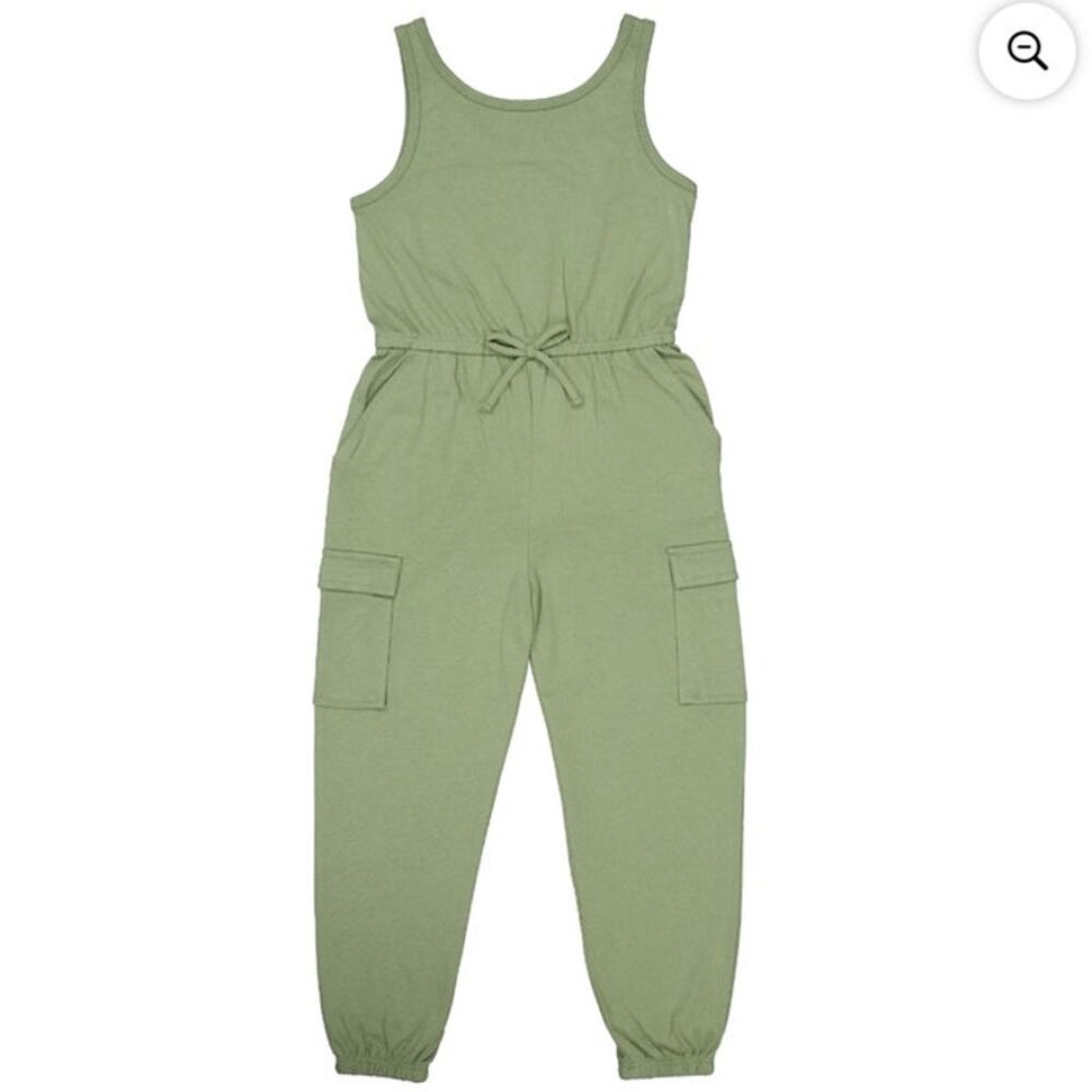 Wonder Nation Cargo Jumpsuit, Size Small 6X Sage Green Sleeveless‎ NWT